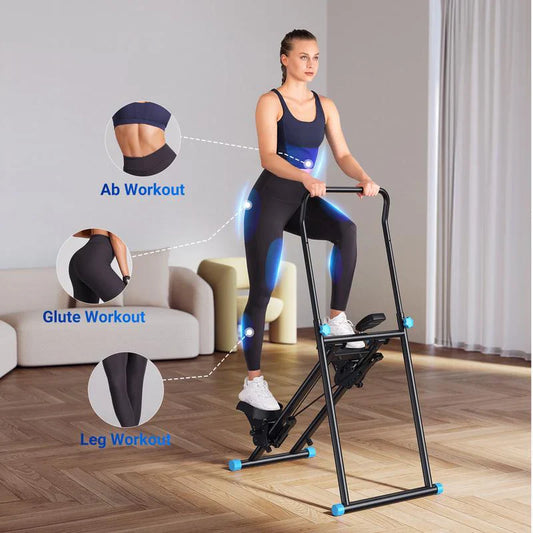Stair Stepper with Handlebar for Full-Body Workout, 300LBS Capacity, Compact Cardio Climber Exercise Machine with Adjustable Pedals, Vertical Climber for Home Gym, dealsforyoudays
