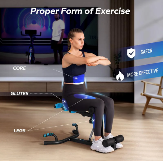 MERACH Deep Squat Machine – Adjustable Glutes & Abs Workout Equipment for Home Gym, Sit Up & Push Up Fitness Training Bench